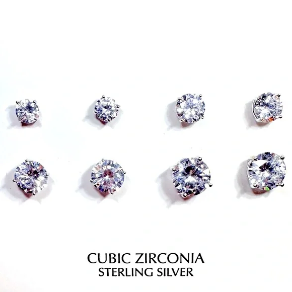 Giani Bernini Sterling Silver Round Stud Earrings - Four Pair - Picture 8 of 8